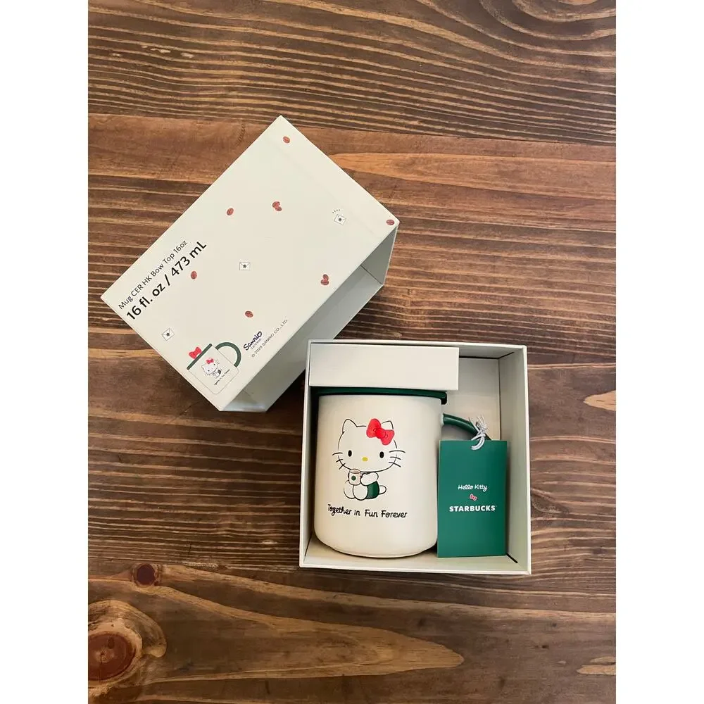Starbucks x Hello Kitty 16oz Ceramic Mug w Lid Boxed Sanrio Collectible - Picture 4 of 7